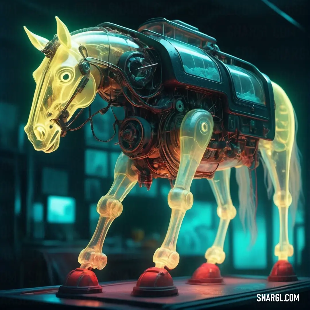 NCS S 0520-Y10R color. Horse made out of a robot is shown in this image