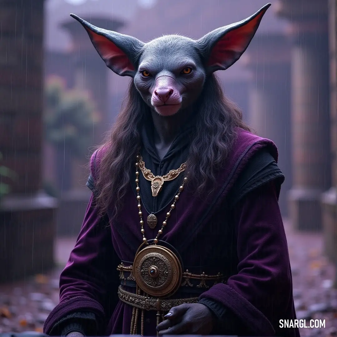 An intriguing image of a person donning an elaborate wolf costume, featuring a striking wolf face and long flowing hair that enhances their wild appearance. The rich colors capture the essence of nature's fierce beauty.