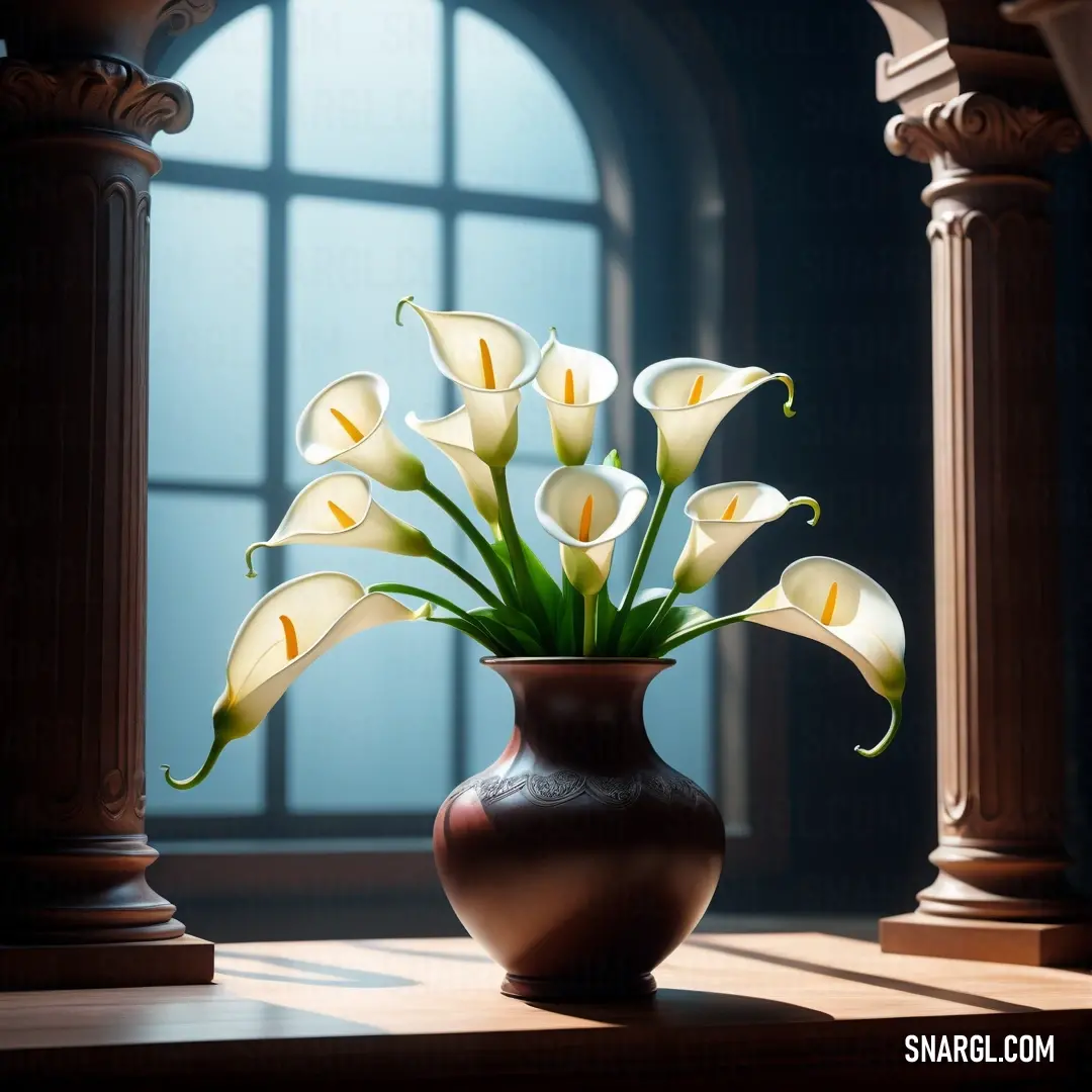 A delightful vase brimming with colorful flowers sits atop a wooden table next to a bright window, allowing soft sunlight to spill in and highlight the vivid colors. This inviting scene brings a breath of spring into any room.