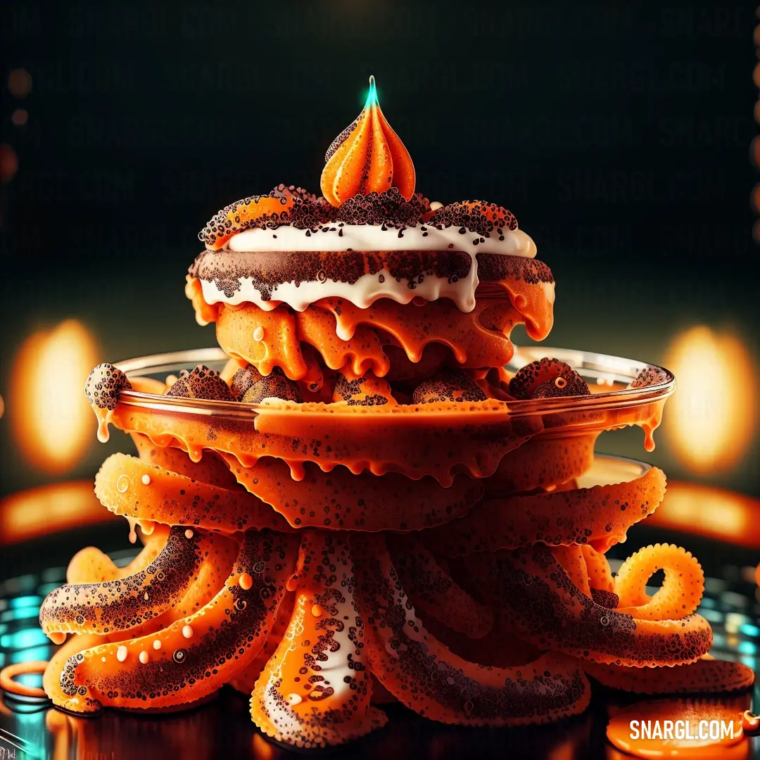 A delightful scene of a birthday cake with colorful candles, set on a glass plate atop a table, with a candle flickering softly in the background, adding warmth to the celebration.