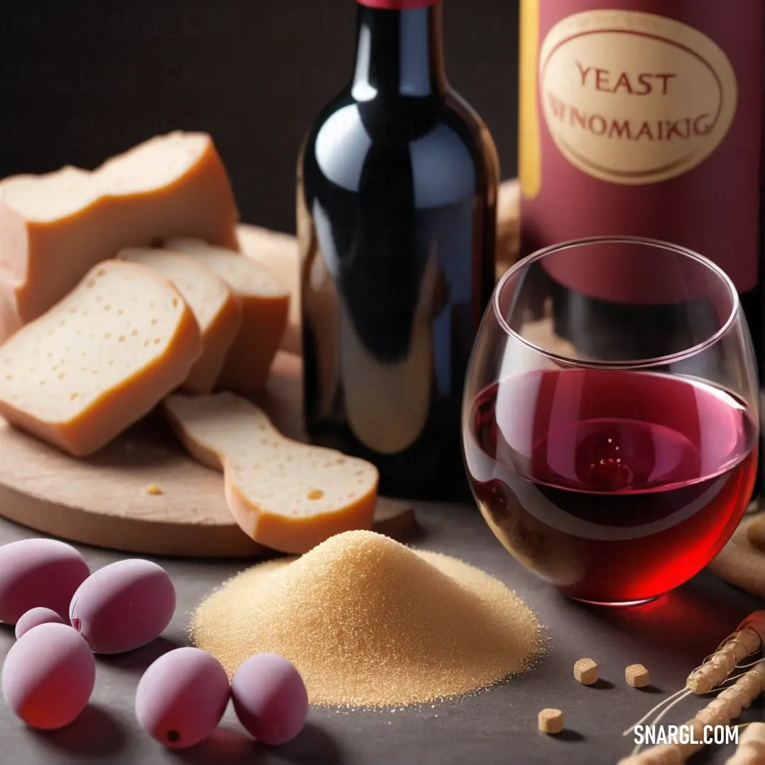 An inviting scene featuring a glass of fine wine alongside a bottle, complemented by crunchy crackers, creating a delightful ambience for a sensory experience.