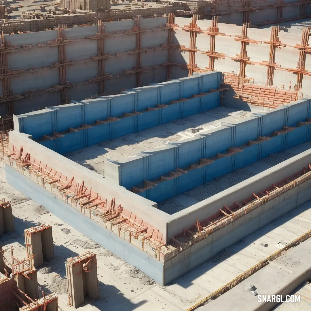 Large building with a lot of concrete in it's center area. Color NCS S 2010-R80B.