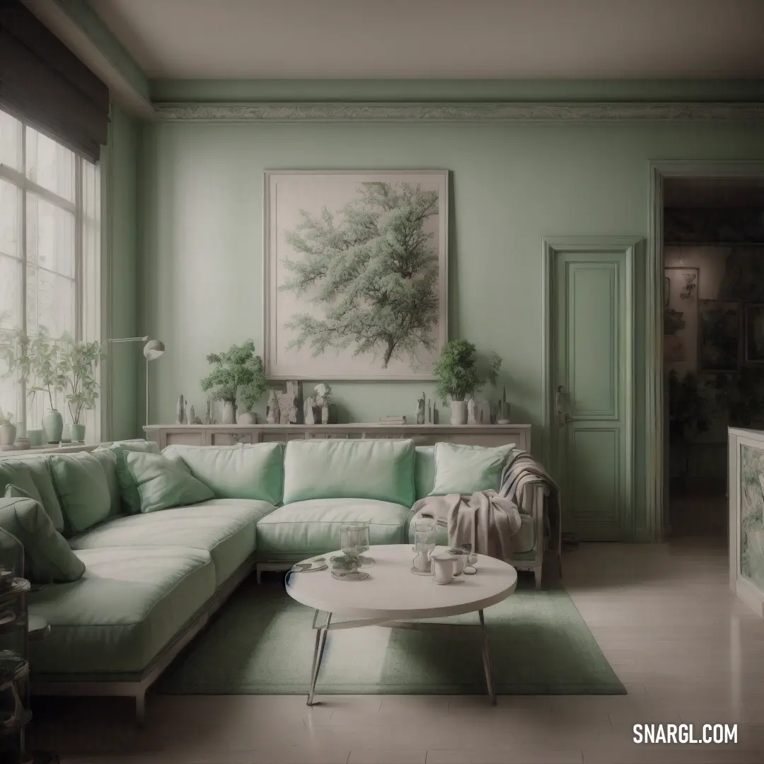 NCS S 2020-G30Y color example: Living room with a couch