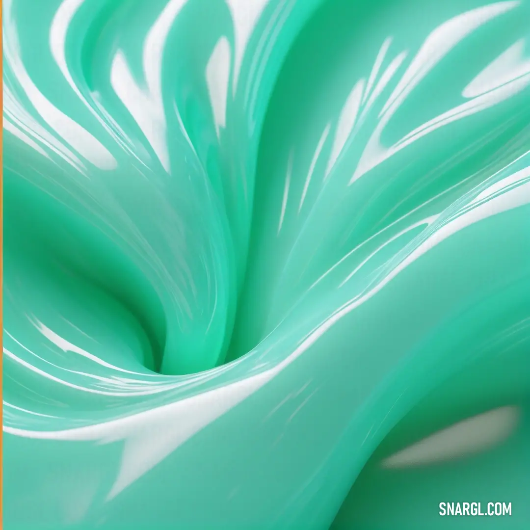 Close up of a green and white swirl background. Color NCS S 2030-B70G.