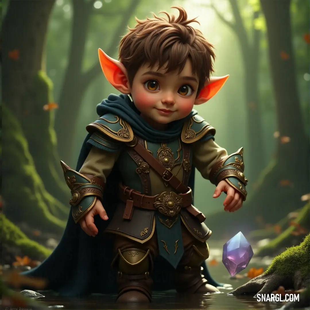 A whimsical cartoon character stands in a magical forest, cradling a glowing crystal ball while wearing a cozy cloak. The vibrant backdrop conjures a sense of wonder and enchantment, leading to endless fantasies.