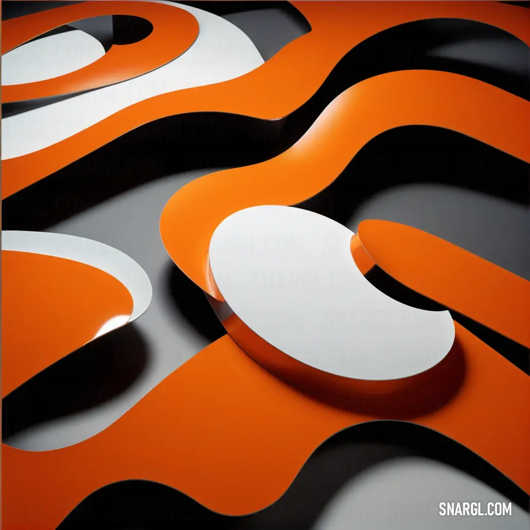 A striking close-up of a computer-generated pattern showcasing vibrant orange and white shapes on a deep black background, creating an engaging visual experience that captivates the viewer's attention.