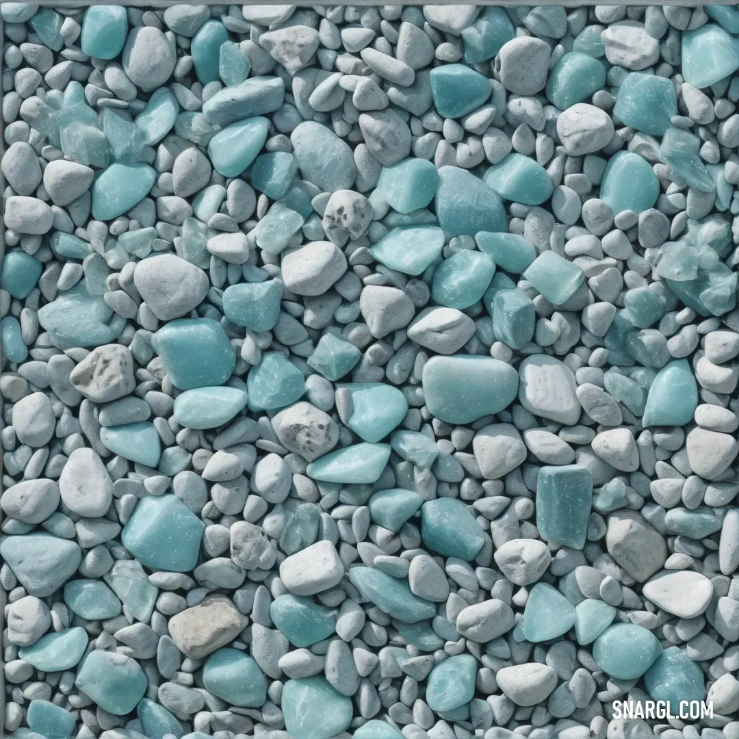 NCS S 3000-N color. Close up of a rock and gravel surface with a white border around it