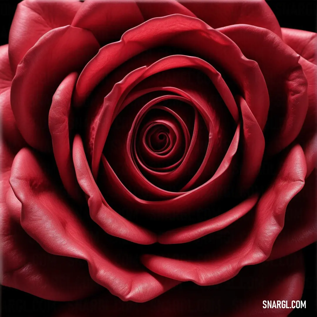 Red rose is shown in this image with a black background. Example of CMYK 0,70,50,25 color.