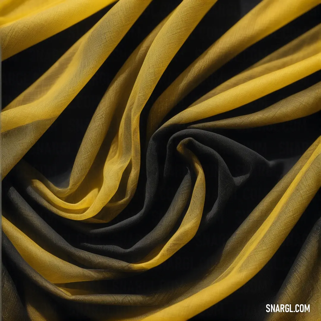 NCS S 3050-Y color example: Black and yellow fabric with a black stripe on it's side and a black