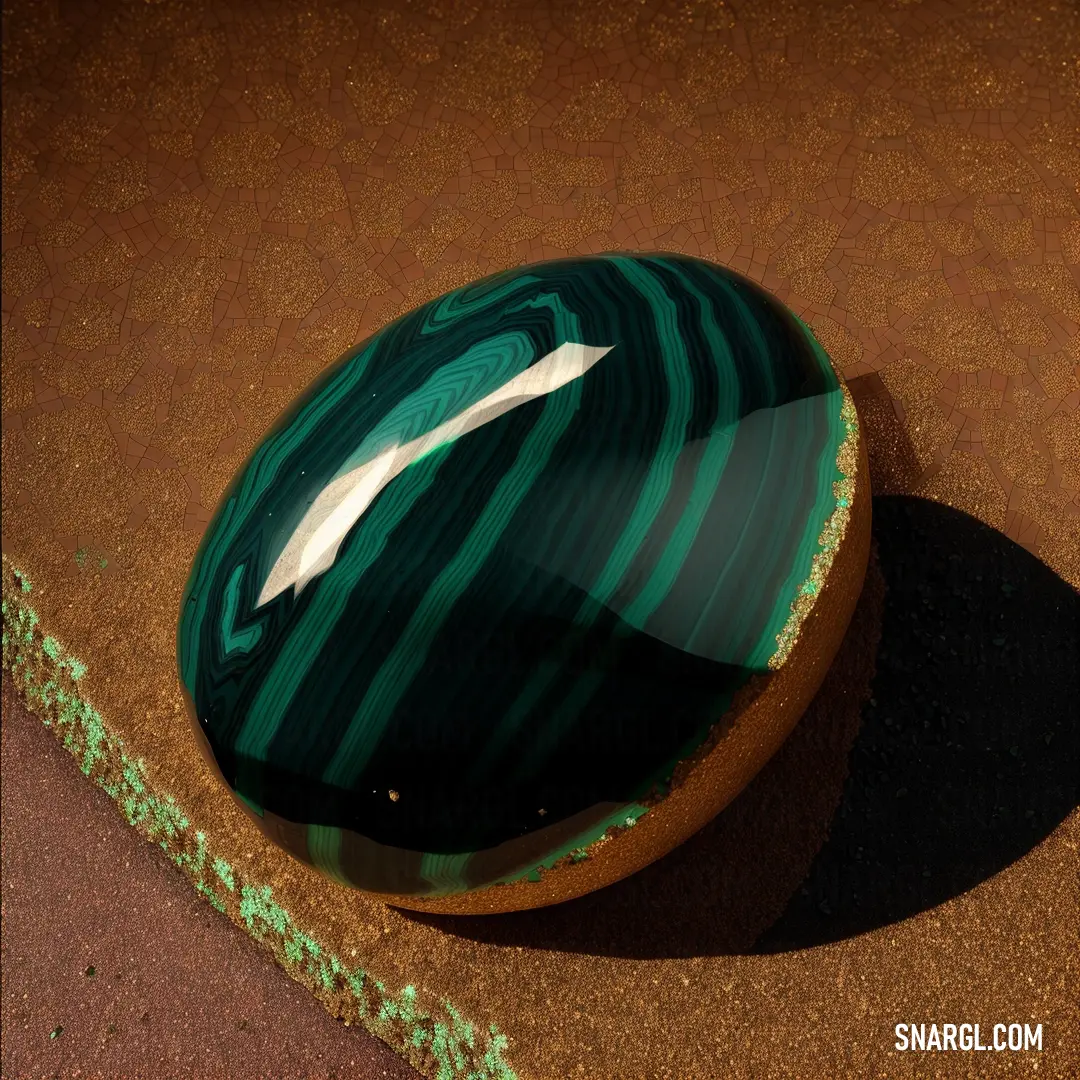 NCS S 3560-G10Y color. Green and white object on top of a brown surface next to a green and white object