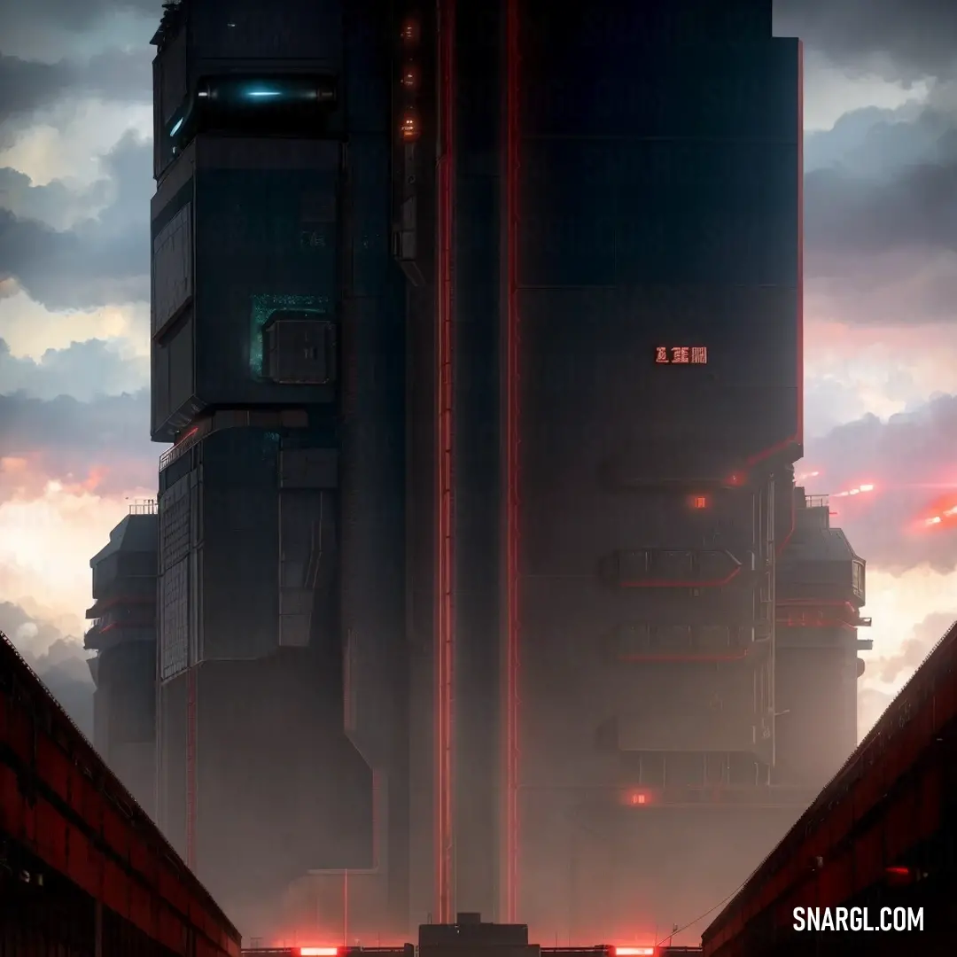 A futuristic city stretches out before you, bathed in the eerie glow of a red light at the end of a dark tunnel. The sleek, metallic structures and glowing lights hint at a world far beyond the present, where technology and mystery intertwine.