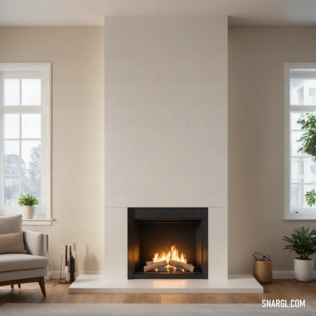 An inviting living room scene featuring a cozy couch and a warm fireplace, creating an atmosphere of comfort and relaxation. An elegant chair sits prominently in front, ready for conversations or quiet moments, illuminated by gentle ambient light.