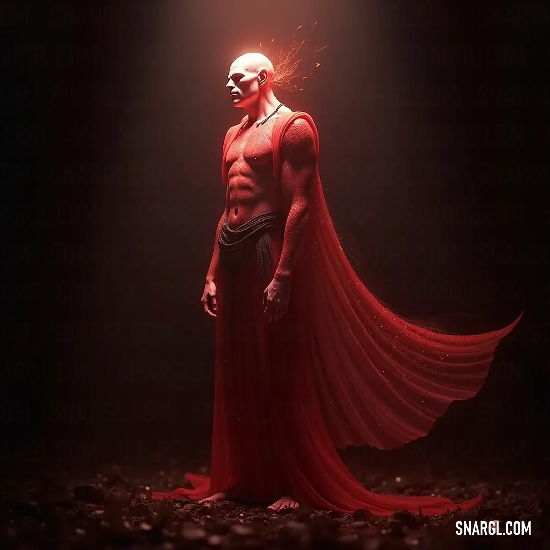 Masked Wizard in the Shadows: A Glimpse of Mystery Bathed in ethereal light, a wizard in a striking red cape and mask stands poised in the dark, his side profile revealing an air of mystery and intrigue amidst the shadows.