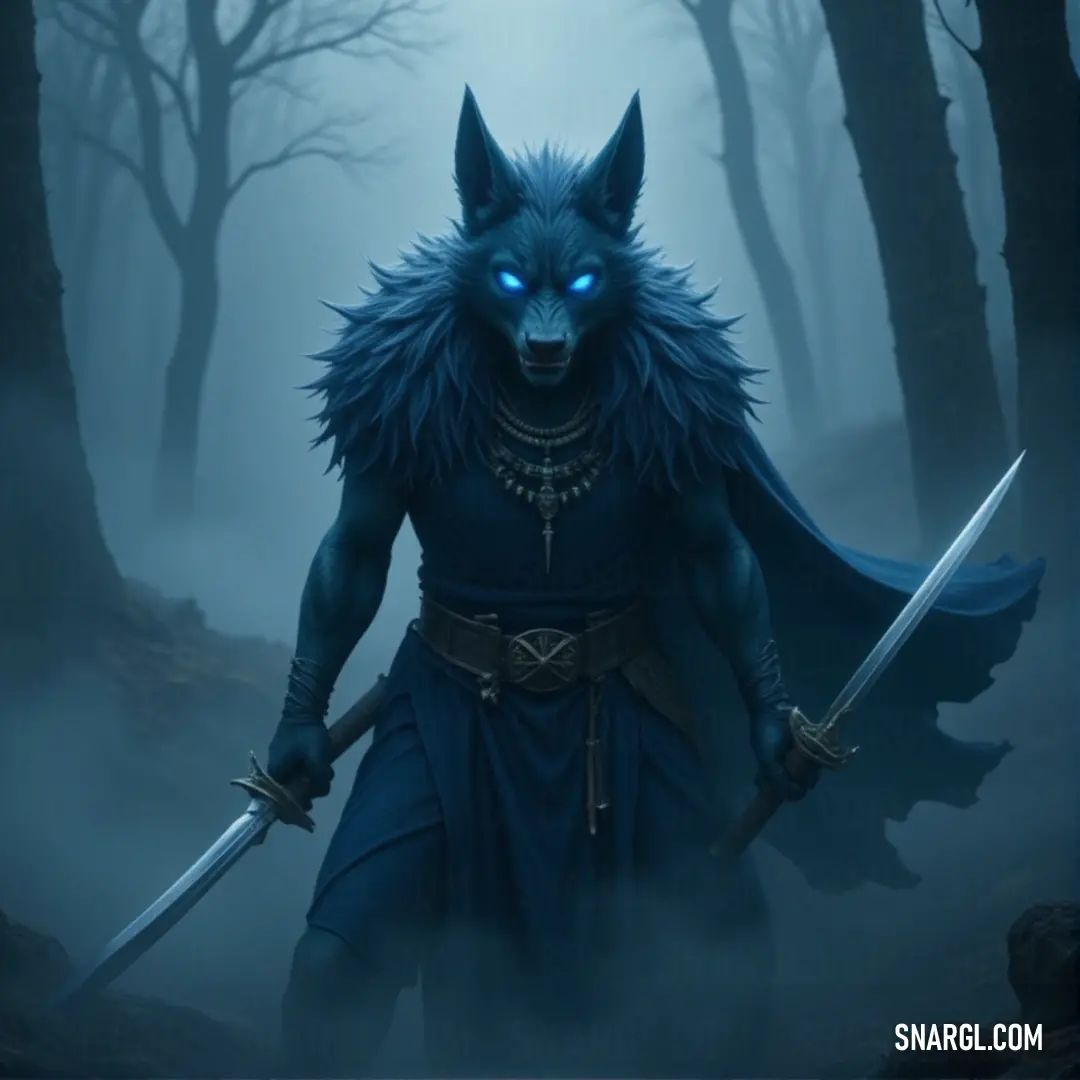 Nikki, sword drawn, stands in the haunting stillness of a foggy forest at night, her presence commanding attention. A lone warrior named Nikki stands tall in a dark, foggy forest. Clutching a sword, her figure is shrouded by mist, and the trees around her seem to close in, creating an eerie atmosphere that hints at danger lurking in the shadows.
