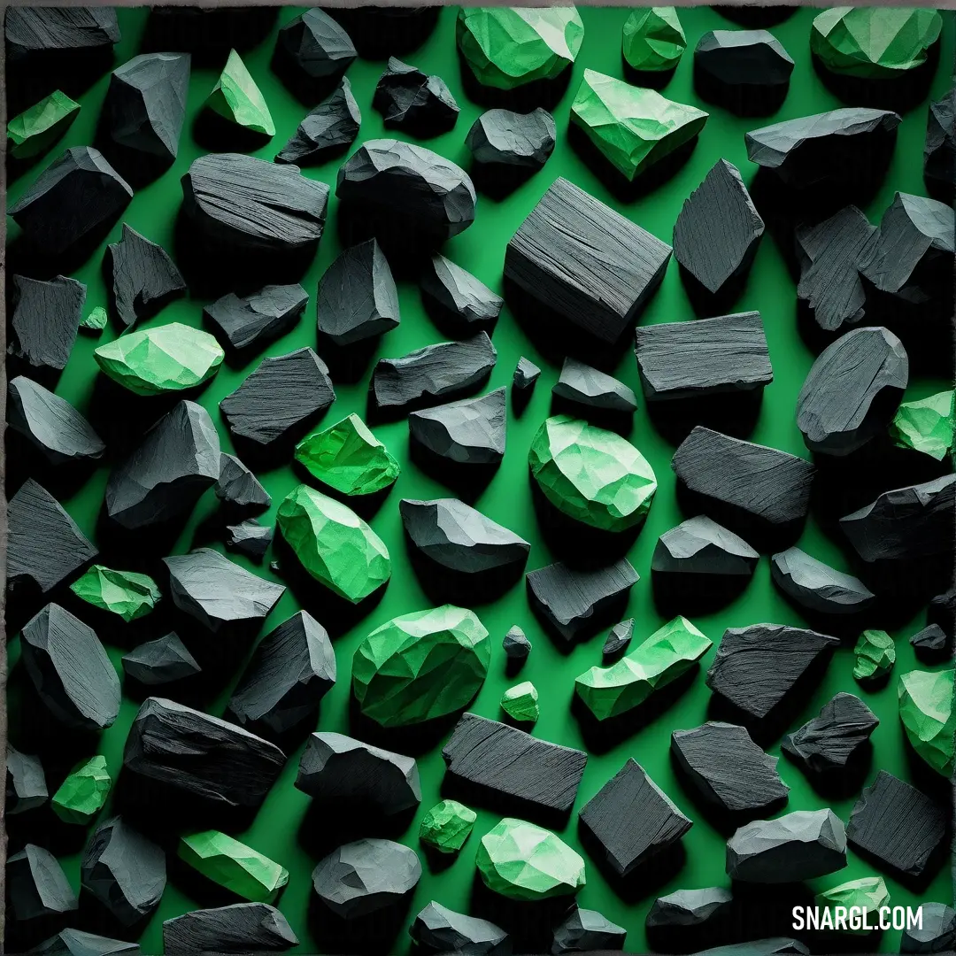 Green and black background. Color CMYK 97,0,65,44.