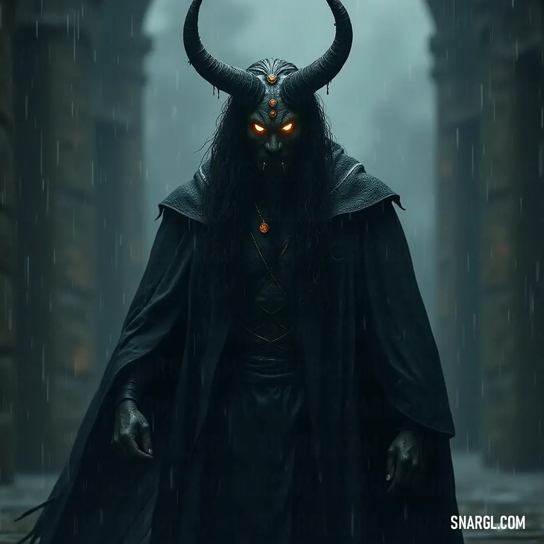 A formidable Ogre, bearing prominent horns and a rugged visage, stands resilient in a rain-soaked alleyway illuminated by an eerie red glow, enhancing its dark allure against the backdrop of the urban night. A deeply expressive Ogre with powerful horns and a fierce face stands under the cascade of rain in a dim alley, red light reflecting off its features, immortalizing a moment of tension and intrigue in an urban landscape.