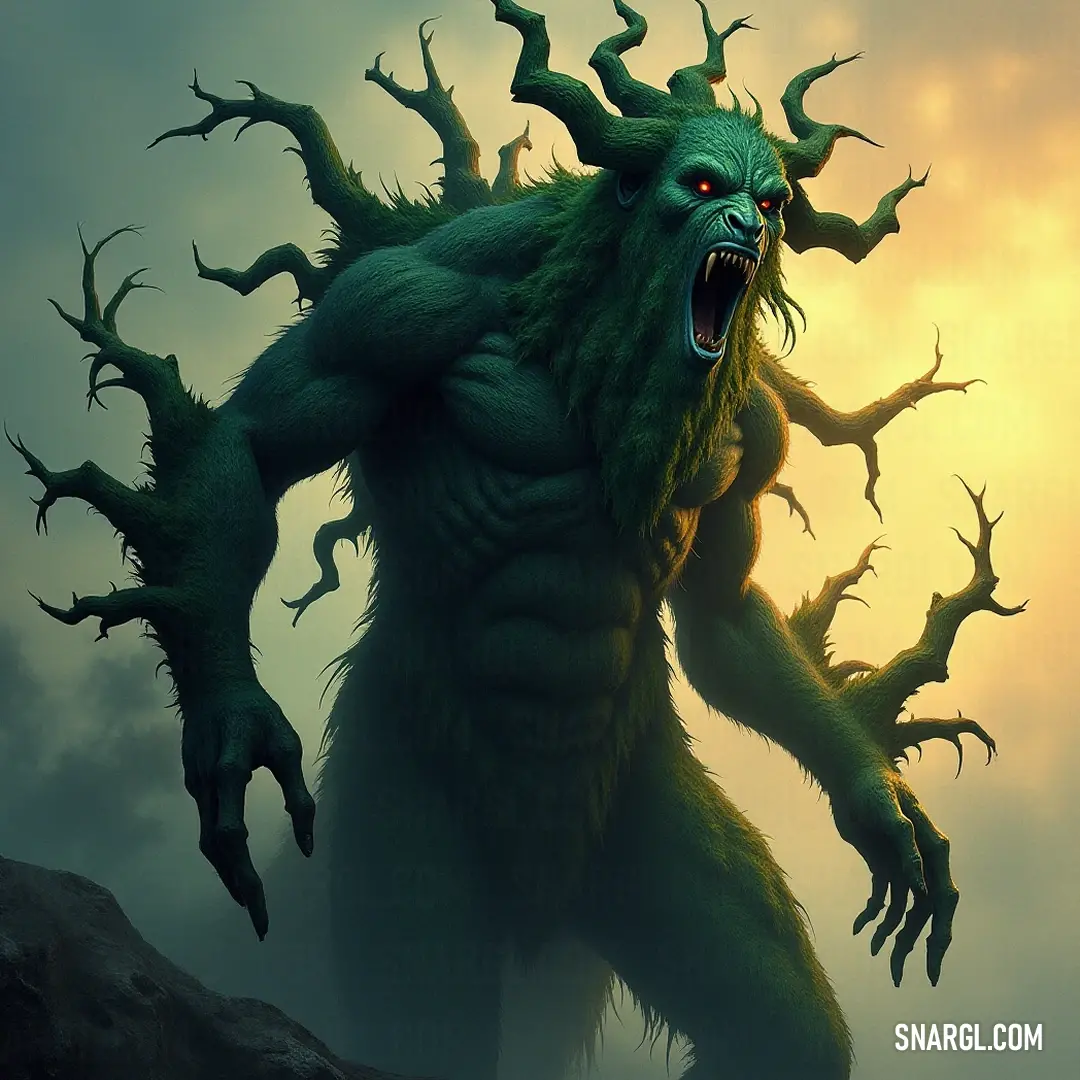 An intriguing image of Old Man Willow, characterized by a colossal mouth and enormous hands resting upon his back, blending the wonders of nature with fantastical elements that spark curiosity.