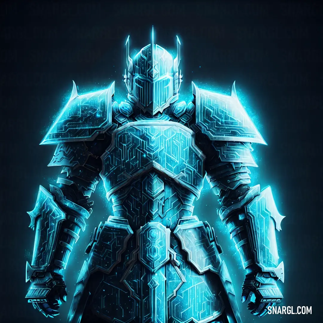 Stylized image of a robot with glowing armor