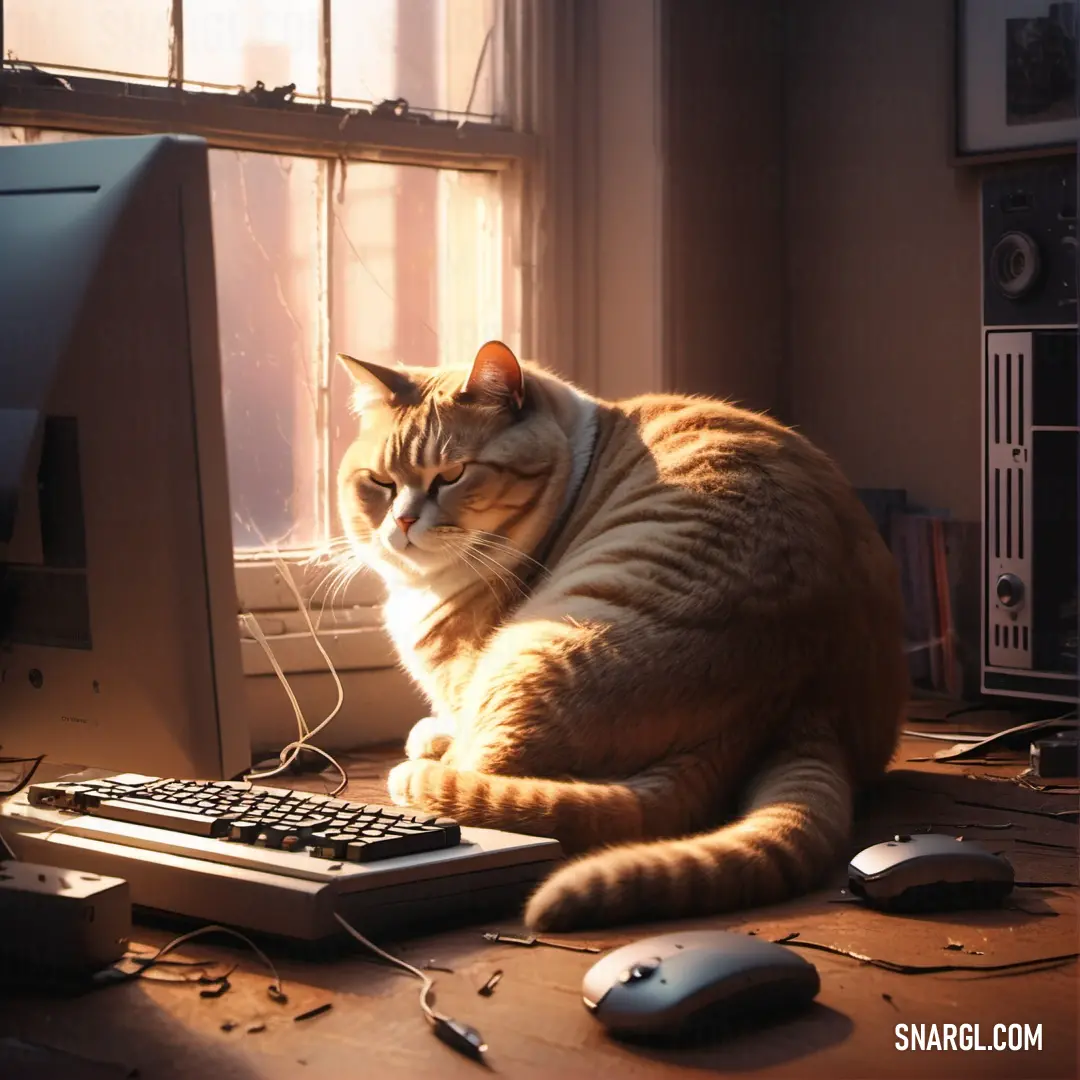What color is Pale chestnut? Example - Cat on a desk next to a keyboard and mouse and a window with a light coming through