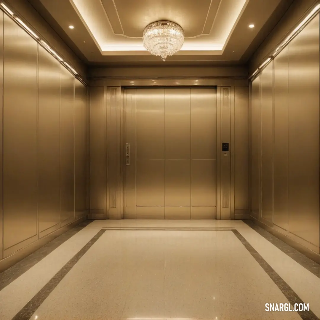 An elegant elevator adorned with an ornate chandelier and finely crafted light fixtures, showcases the perfect blend of luxury and design in a stunning architectural space. It invites visitors to experience grandeur and refinement.