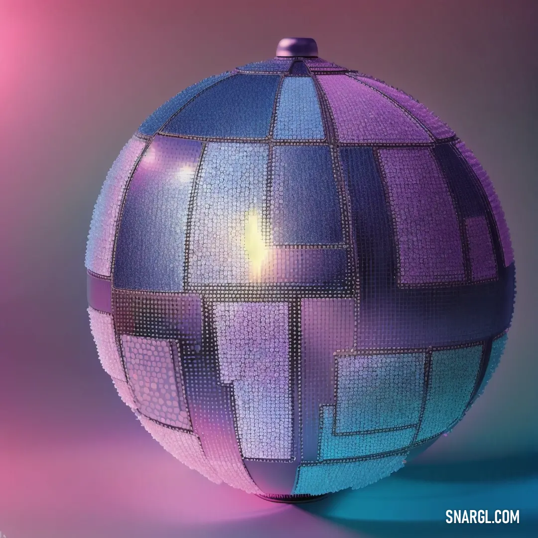 Purple and blue ball with a pink background and a blue and pink background with a pink