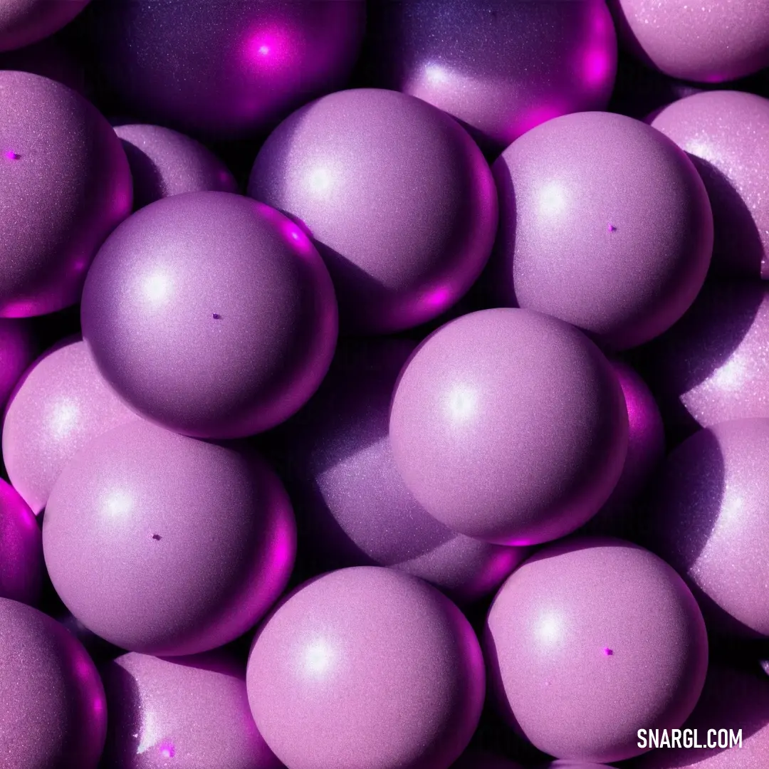 Bunch of purple balls are in a pile together
