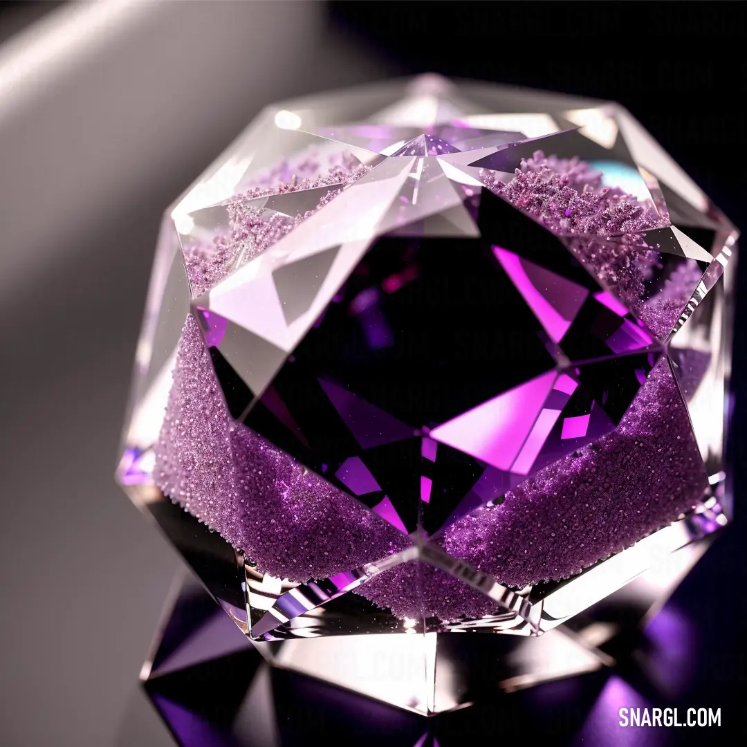Purple diamond with a black background and a white background with a black background and a purple diamond