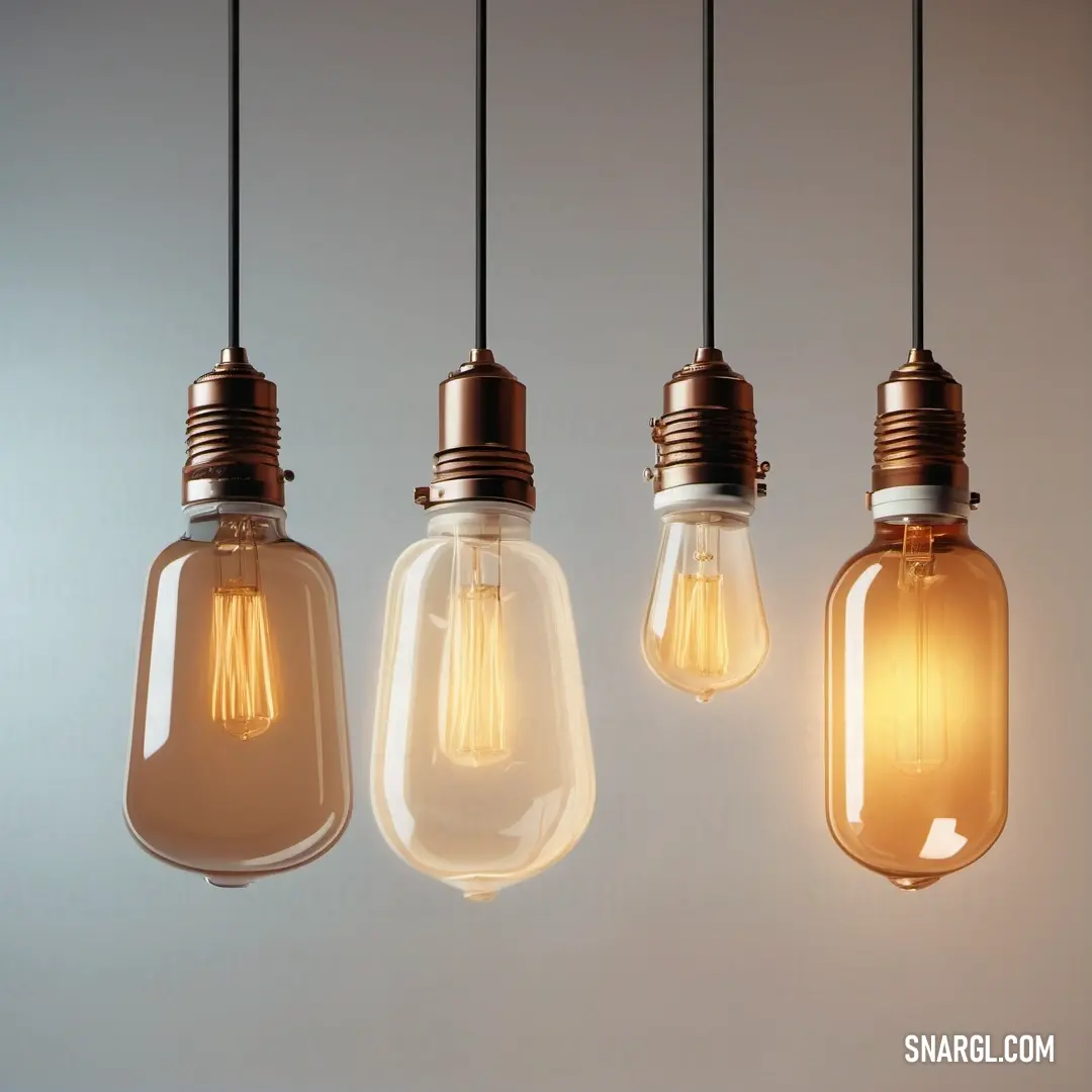 A mesmerizing array of light bulbs suspended from a ceiling fixture, gradually illuminating a room with a light gray backdrop, showcasing the enchanting color RGB 252,232,95 that adds a touch of whimsy to the environment.