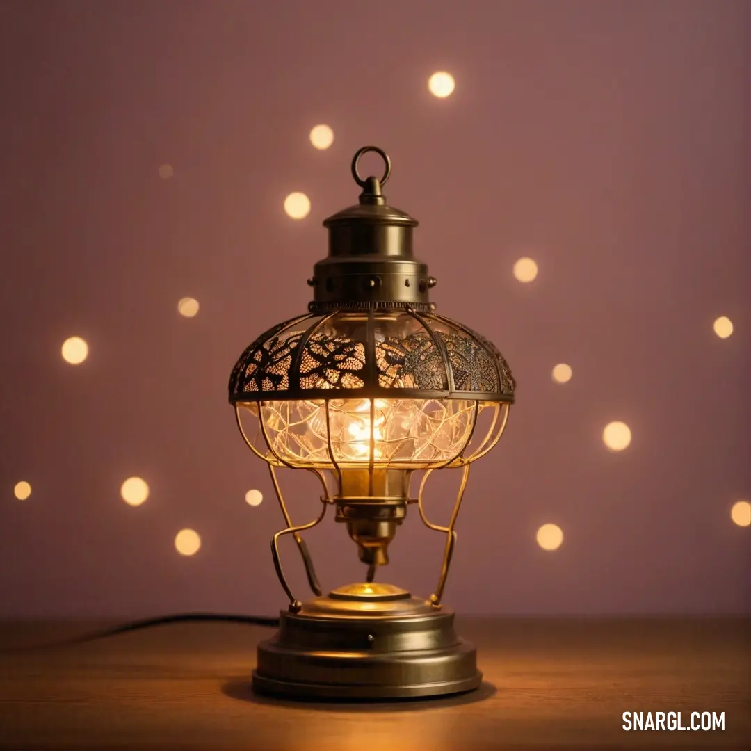 A stylish lamp featuring a glowing light bulb perched atop a sleek base, set against a vivid purple backdrop that enhances its warm glow, creating an inviting atmosphere in a cozy room.