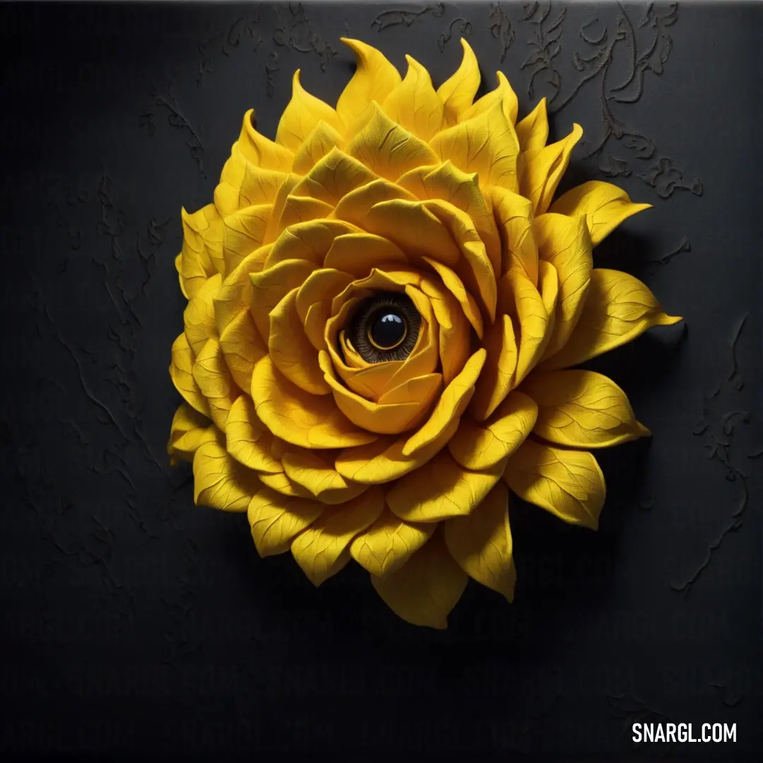Yellow flower with a black background