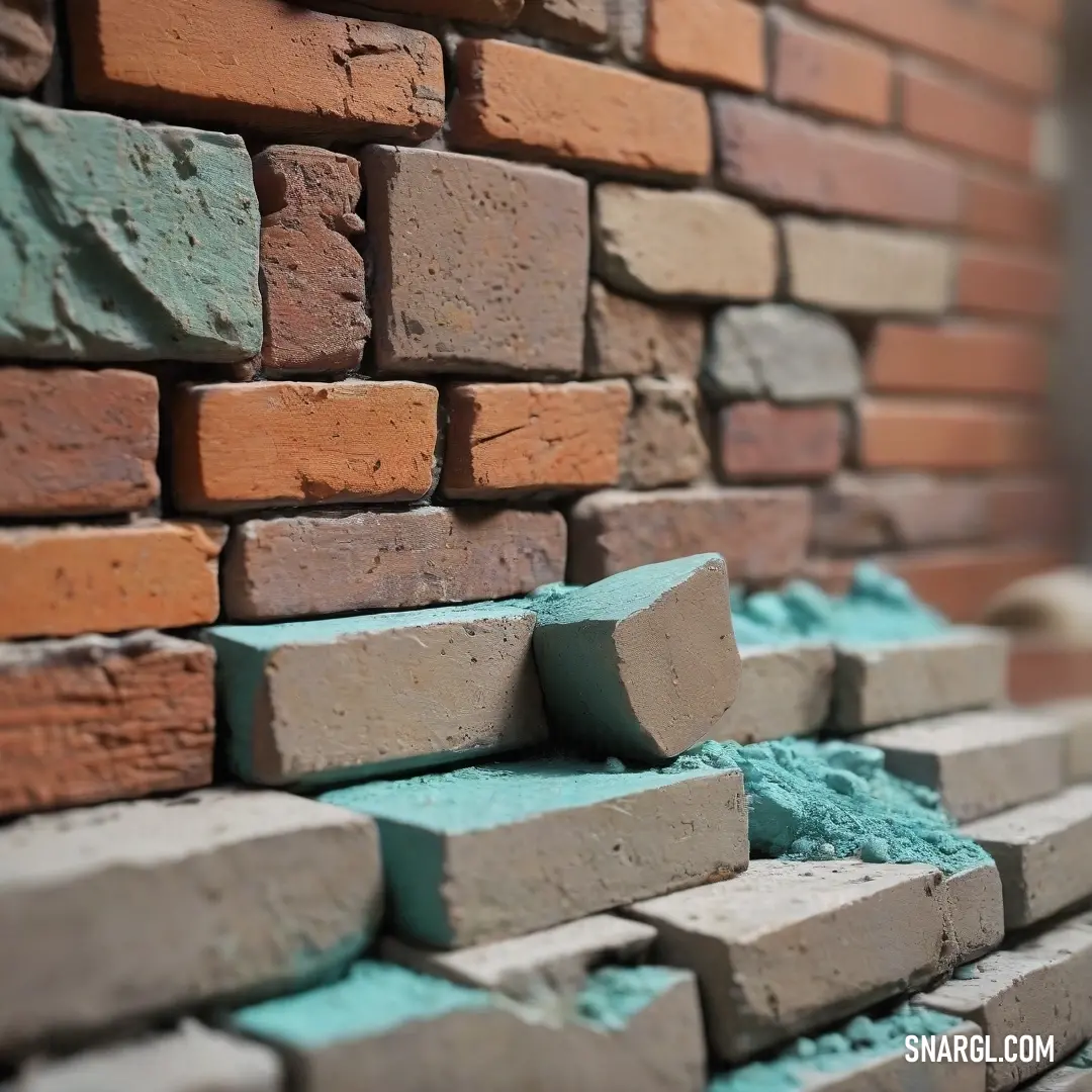 A striking image of a brick wall, adorned with blue paint and the presence of a curious cat on the floor. The combination of colors brings a playful, yet grounded ambiance to the space.