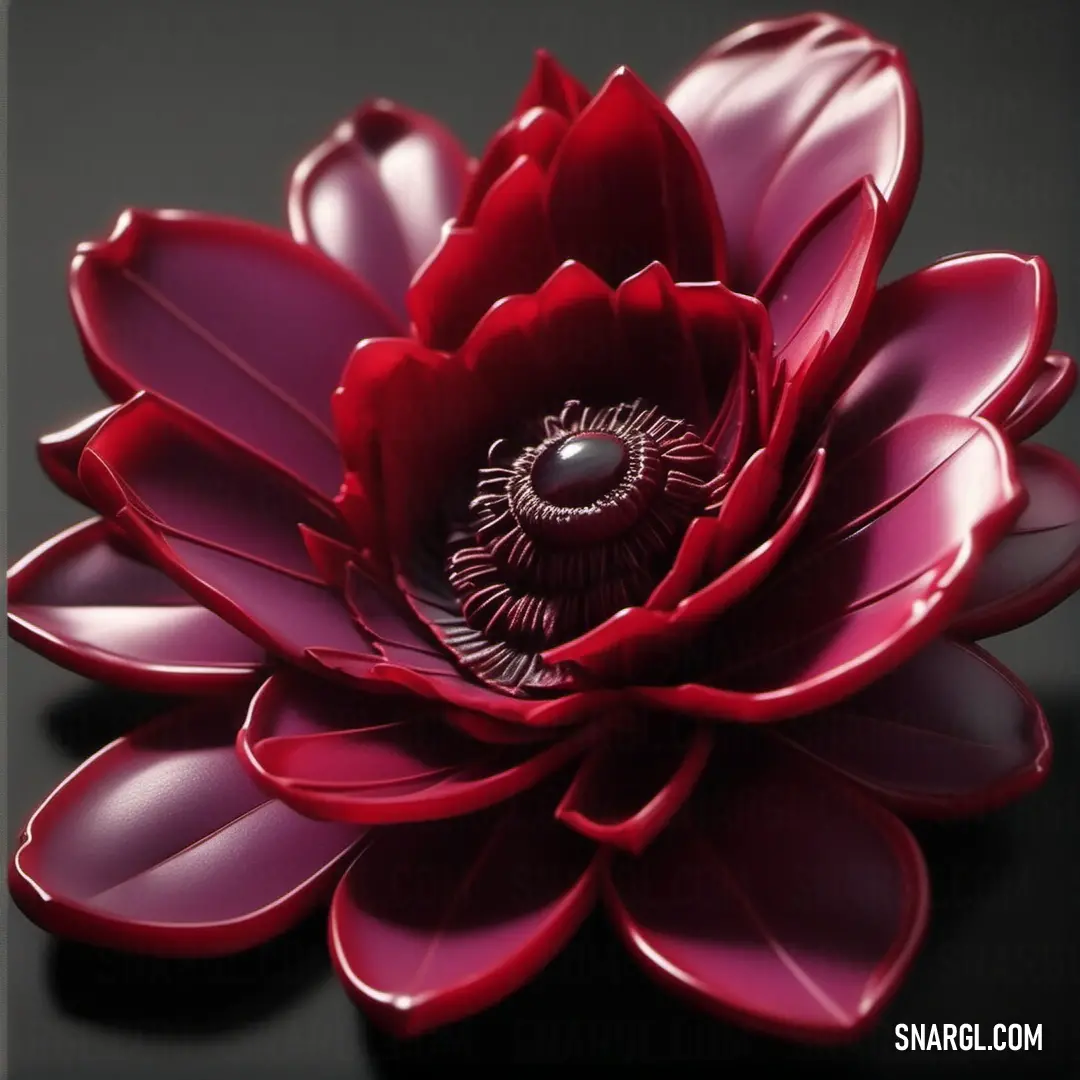Red flower with a black background