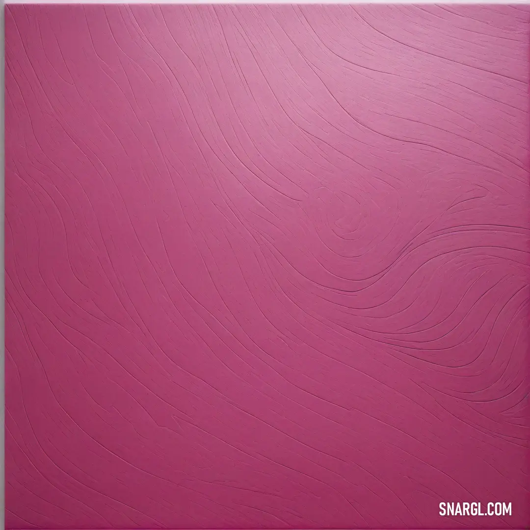 An eye-catching pink painting is adorned with wavy lines on its surface, captivating on a pristine white background. The soft hues reflect the essence of PANTONE 2060, inviting viewers to explore the dynamic interplay of color and texture.