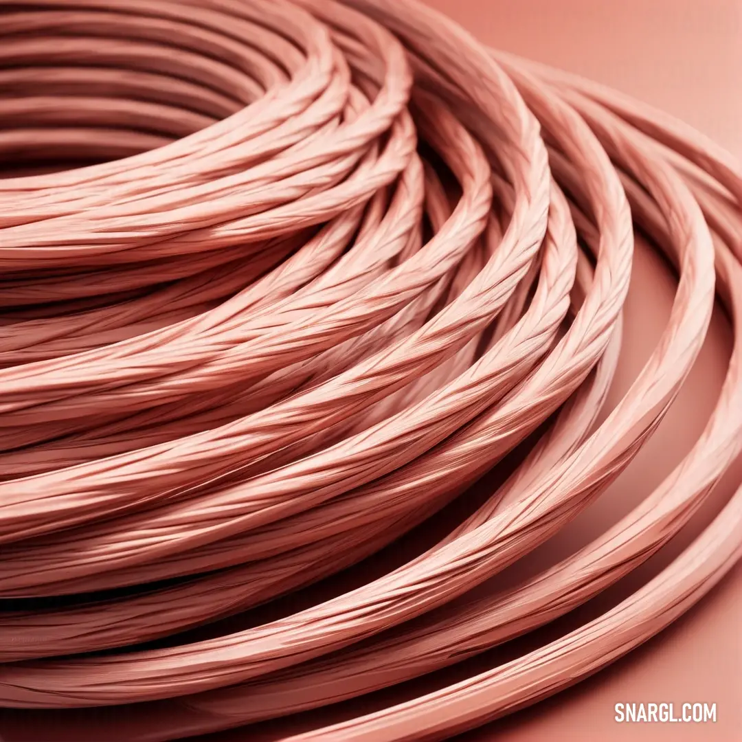 A close-up image showcasing a vibrant pink wire against an equally pink background, creating a monochromatic theme that radiates softness and whimsy. The contrast in shades adds depth to this delightful composition.