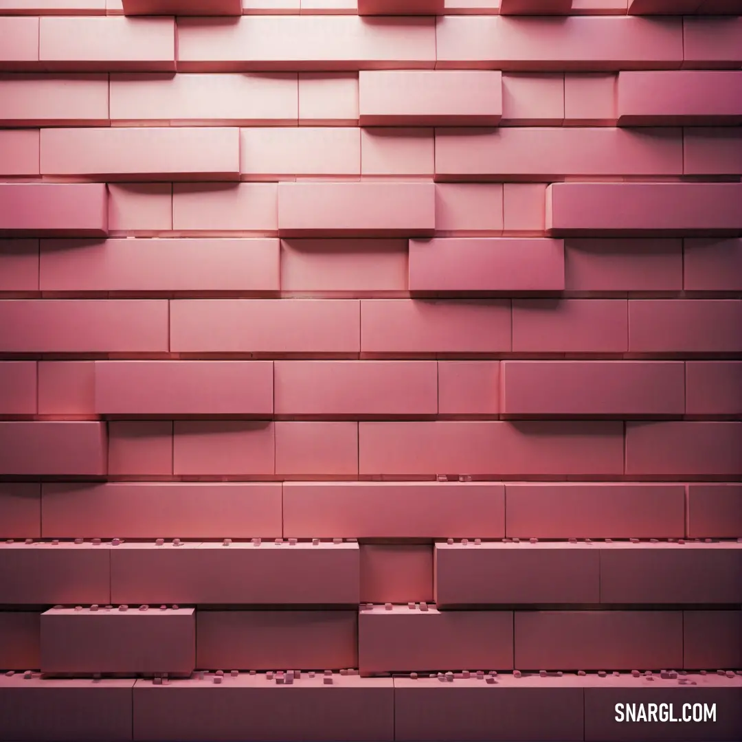 A vibrant pink wall adorned with an array of red bricks, creating a stunning contrast that captures the essence of bold color combinations. The interplay of textures and colors spark excitement and visual interest.