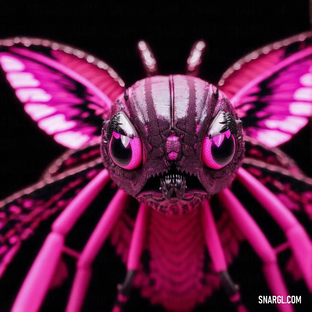 Strange looking alien with pink eyes