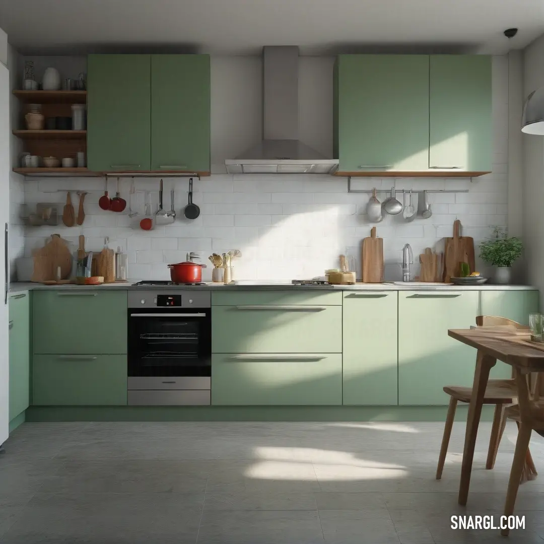 A well-equipped kitchen featuring a stove and sink, ready for culinary activities. The clean design and functional layout make this kitchen both practical and stylish, with a splash of vibrant color accenting the space.