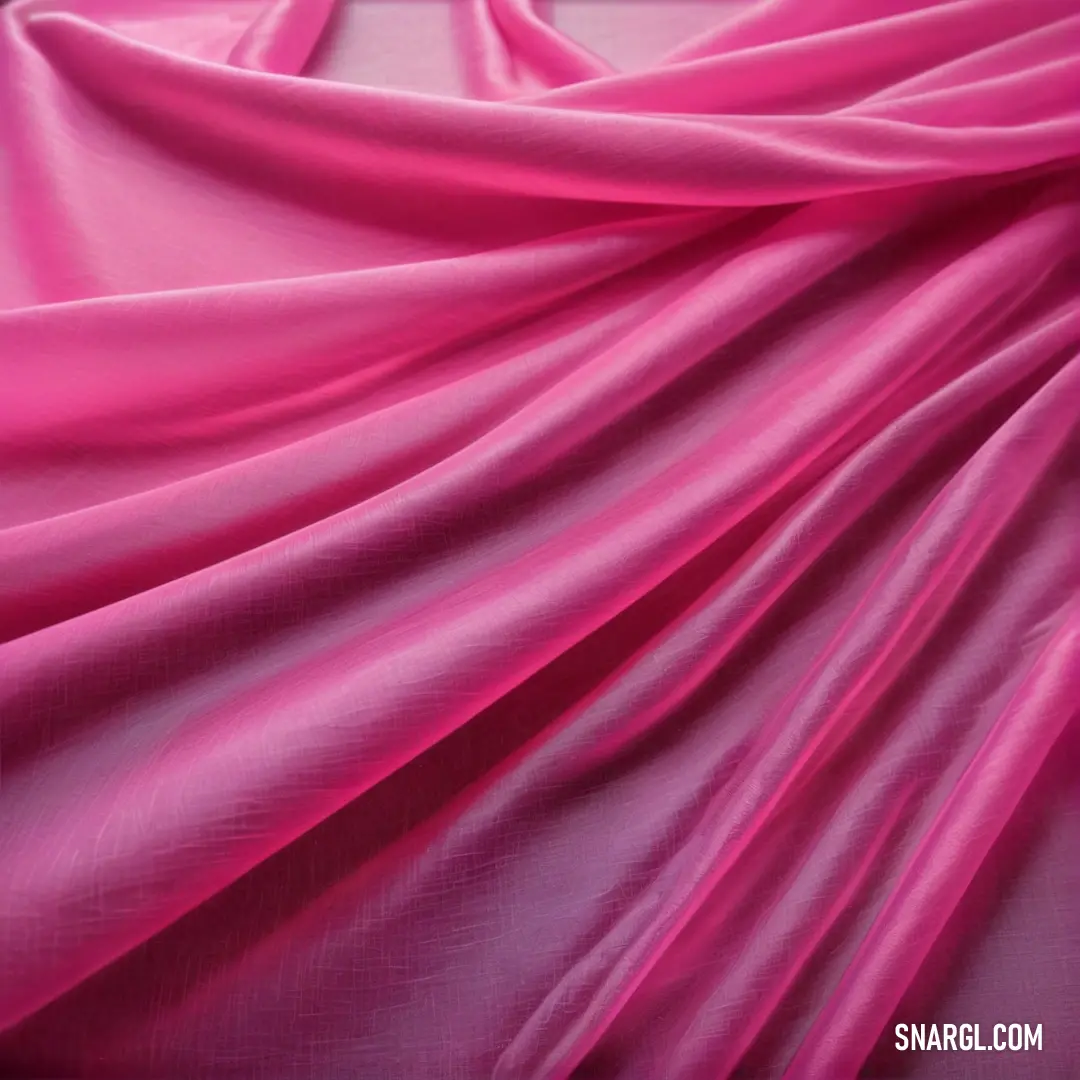 Pink fabric with a very long line of folds on it's side