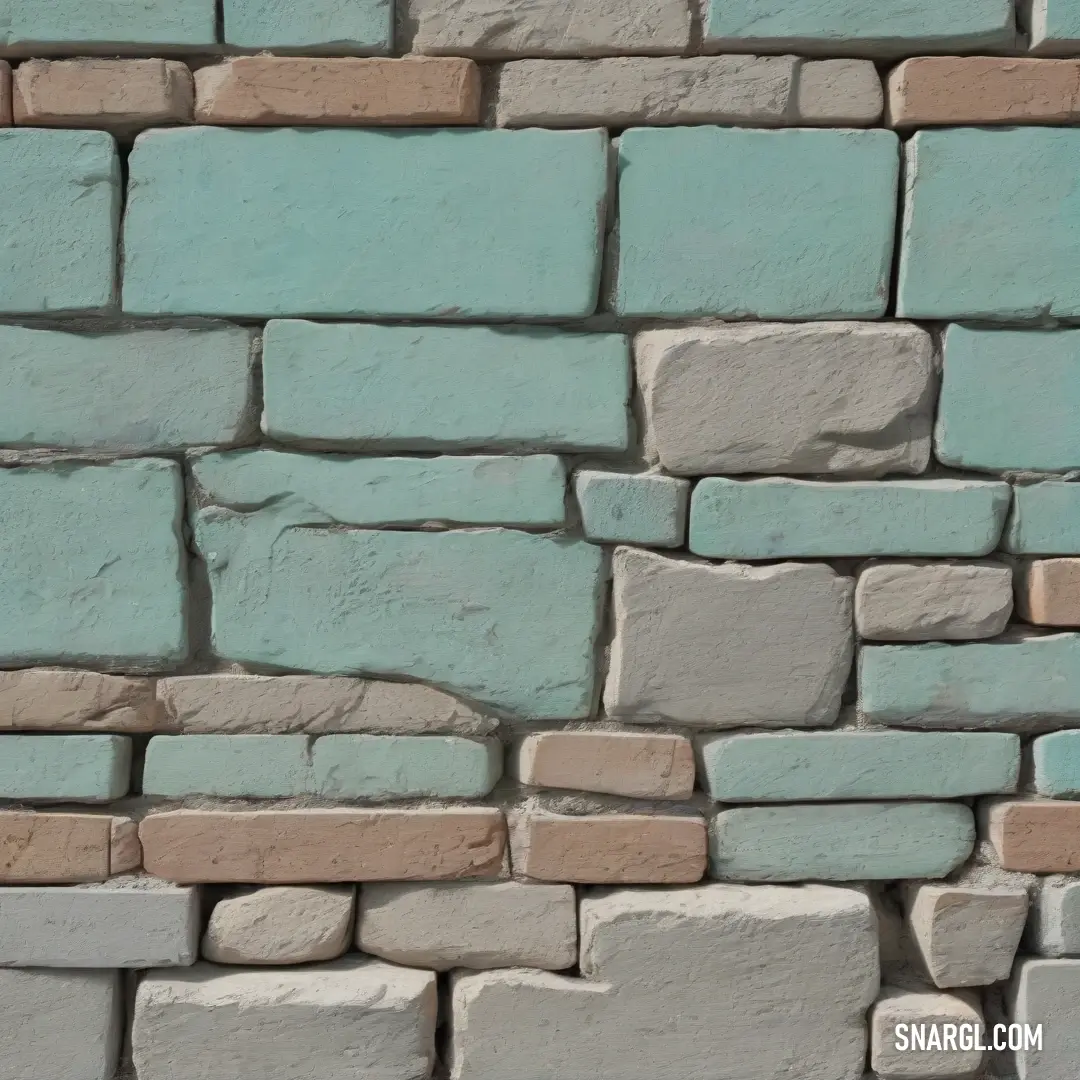 A close-up of a weathered brick wall, with its textured surface and soft blue hue providing a calm and serene atmosphere. The bricks have a warm, earthy feel, creating an inviting visual contrast.