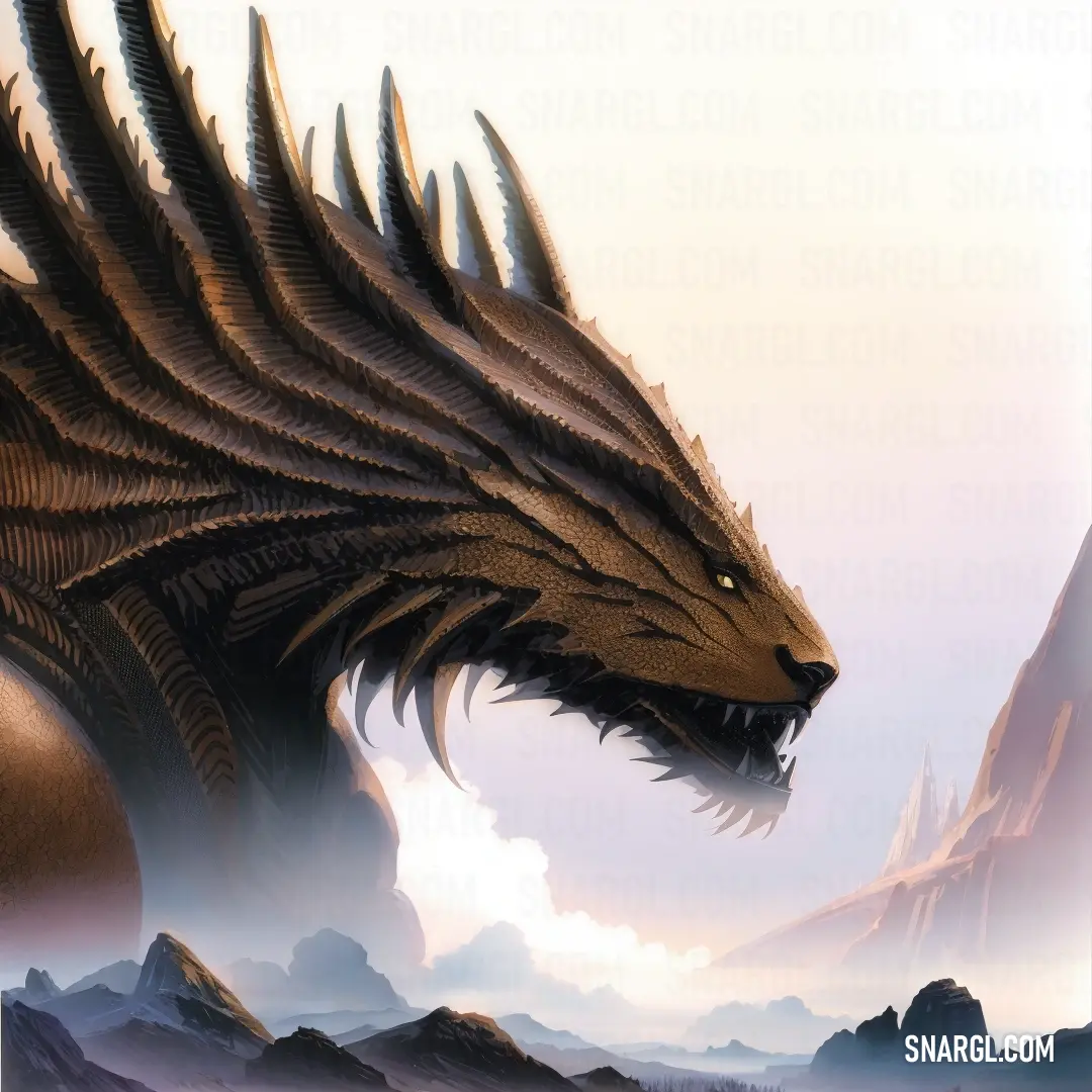 A majestic dragon, its scales shimmering in a soft hue of #75A0A3, stares into the distance. Its powerful presence contrasts against the serene background, suggesting both strength and mystery.