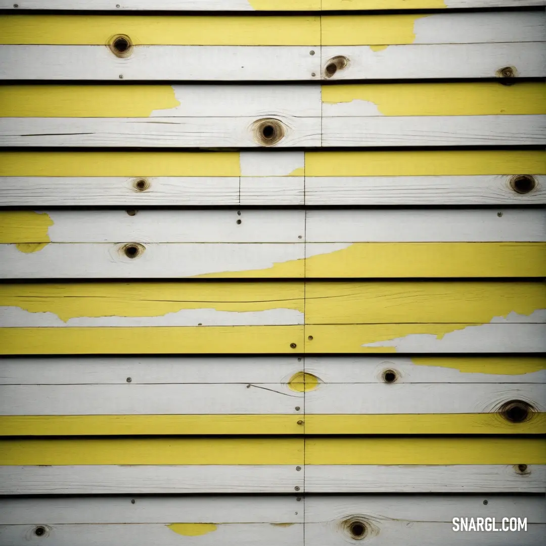 A stylishly designed wall presents an inviting blend of yellow and white, featuring a wooden slatted design that adds texture and warmth, epitomizing the engaging CMYK 17,0,54,0 color theme.