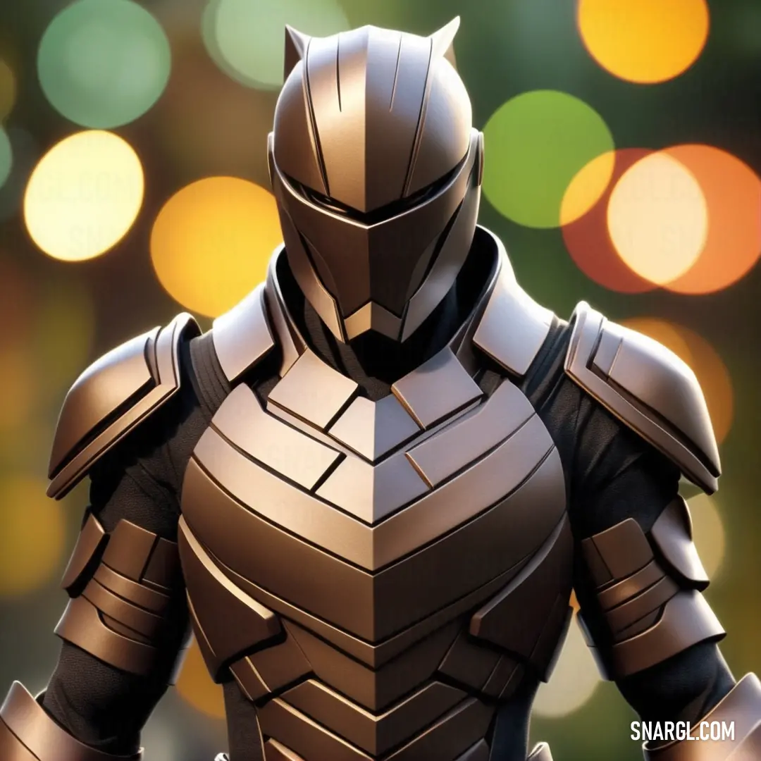 PANTONE 2320 color example: Close up of a person in a suit of armor with a blurry background