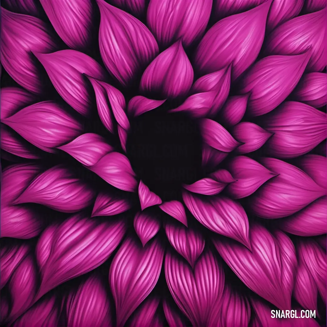 Purple flower with a black center and a black center in the center of it's petals. Color RGB 164,26,103.