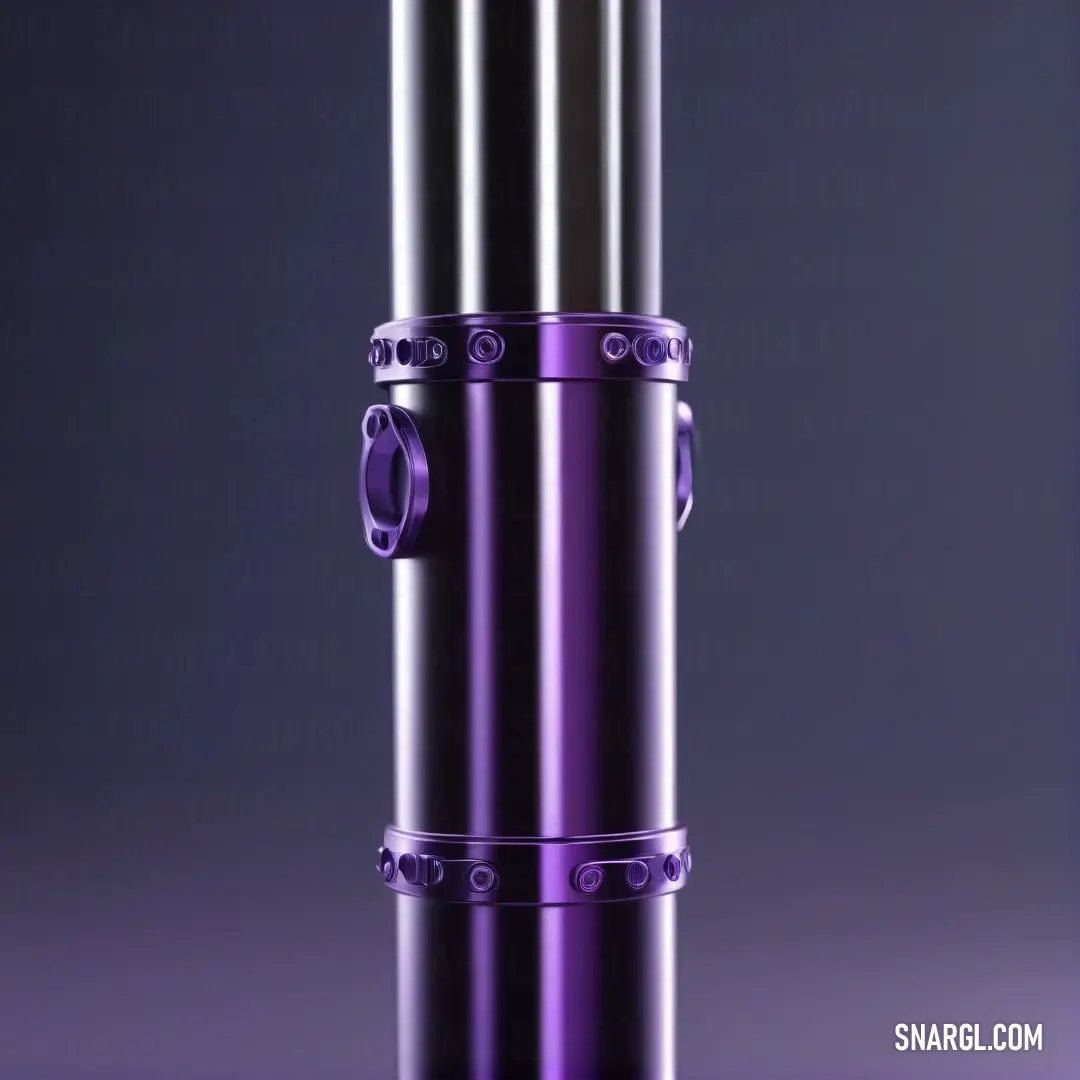 A graceful purple cylinder, accentuated by two sleek metal handles, stands against a rich purple backdrop, showcasing an exquisite blend of form and function that captivates the viewer's eye.