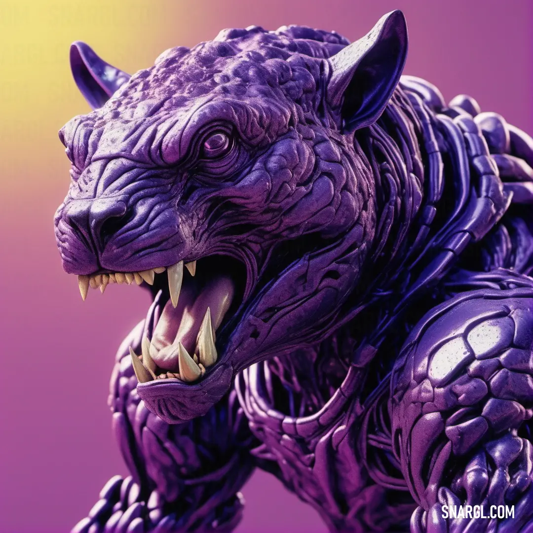 PANTONE 2617 color example: Purple creature with sharp teeth