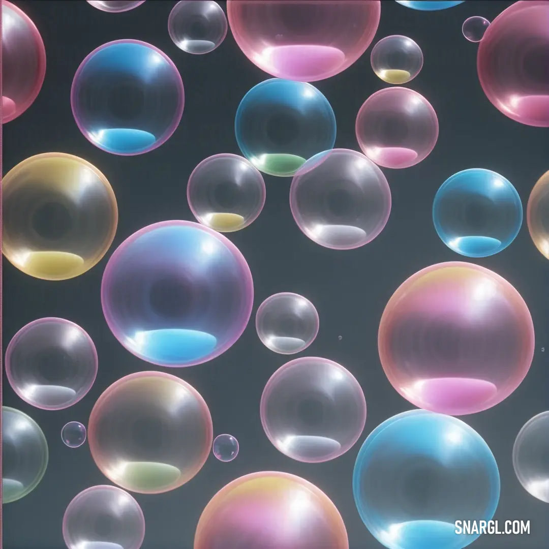 A mesmerizing scene of soap bubbles floating gracefully in the air, outlined by a delicate pink border against a deep black background, creating a moment of magic and wonder that captivates the senses.