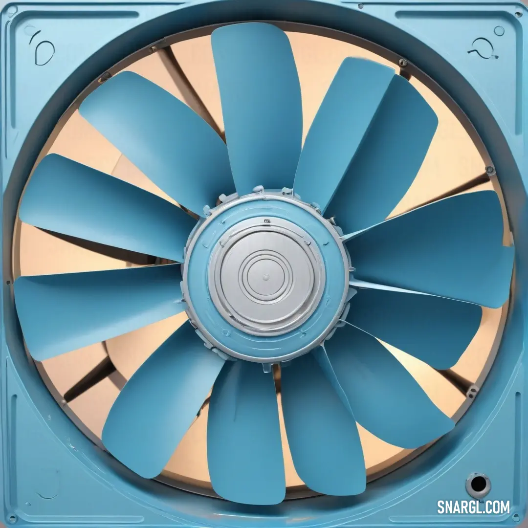 A dynamic blue fan with a gentle light beside it stands proudly, showcasing its functional design that blends style and utility, perfect for keeping cool in any vibrant space.