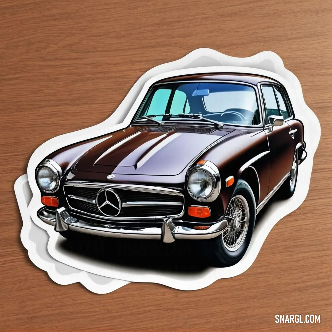 A striking sticker featuring a sleek Mercedes Benz emblem, designed with vibrant colors that pop against the background, capturing the essence of luxury and automotive excellence in a compact image.