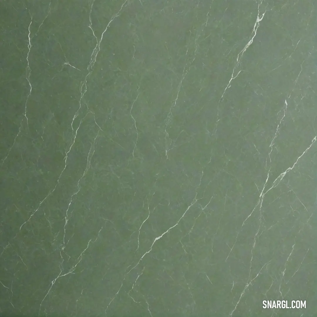 A stunning green marble wall adorned with a clock, embodying a refreshing ambiance, complemented beautifully with the subtle elegance of PANTONE 410.