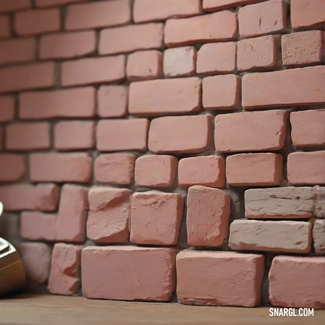 A cozy scene with a brick wall in the background, where a pair of shoes rests on the floor beside a steaming cup of coffee, all under the soft glow of a well-lit space. The colors evoke warmth and comfort.